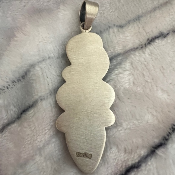 ❤️ Spiderweb Opal Navajo Influenced Statement Pendant 14.9gm 14mm Bail Stunning - Picture 5 of 12